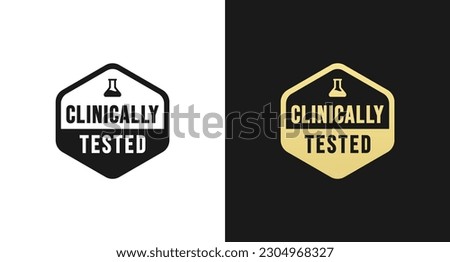 Clinically tested label or Clinically tested symbol vector isolated in flat style. Clinically tested icon for product packaging. Clinically proven label icon for cosmetic or health product packaging.
