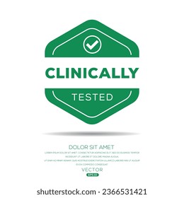 Clinically tested label, vector illustration.