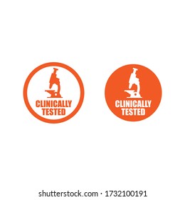 Clinically tested logo, icon set, simple vector illustration symbol