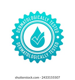 Clinically tested proven, certified stamp for laboratory testing products. Vector icon with medical cross and check mark. Vector illustration