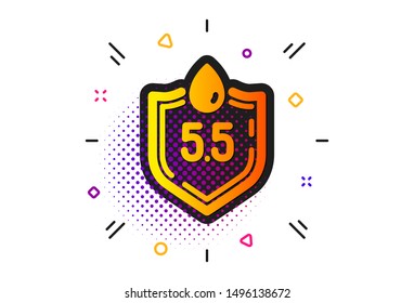 Clinically tested sign. Halftone circles pattern. Ph neutral icon. Water drop symbol. Classic flat ph neutral icon. Vector