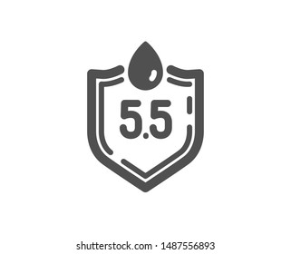Clinically tested sign. Ph neutral icon. Water drop symbol. Classic flat style. Simple ph neutral icon. Vector