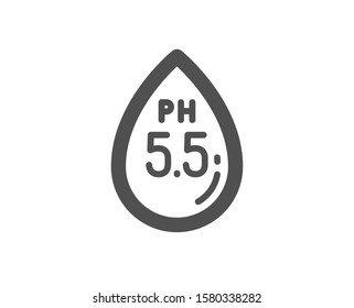 Clinically tested sign. Ph neutral icon. Water drop symbol. Classic flat style. Simple ph neutral icon. Vector