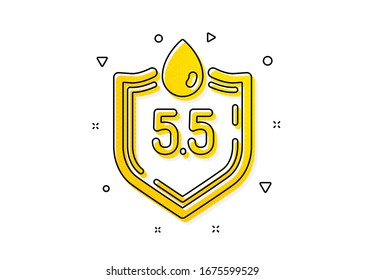 Clinically tested sign. Ph neutral icon. Water drop symbol. Yellow circles pattern. Classic ph neutral icon. Geometric elements. Vector