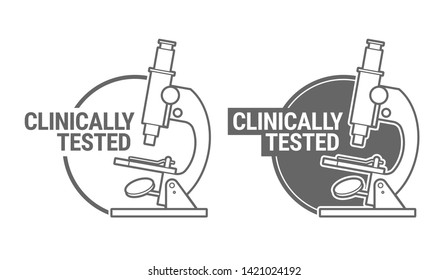 Clinically tested sign or stamp symbol. Vector illustration