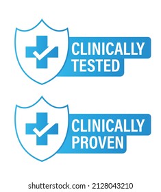 clinically tested vector icon. medical, healthcare concept