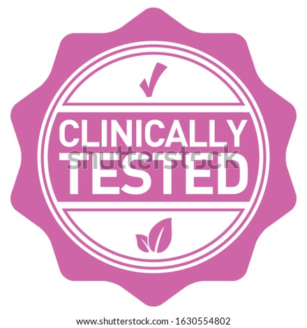 Clinically Tested. Vector Pink Stamp.