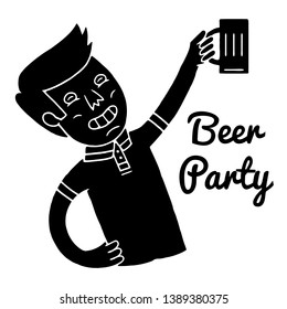 Clink. Clinking Beer Glasses. Beer Party. Irish Pub. Man with Beer Glasses on white background isolated. Stock Vector Illustration. Cartoon style. 