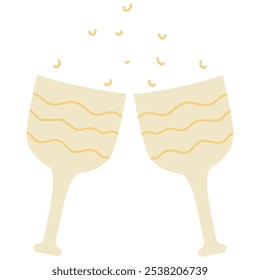 Clink Glasses and Cheers Icon. Celebration, Holidays Vector Design 