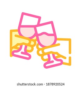 clink glasses color icon vector. clink glasses sign. isolated symbol illustration