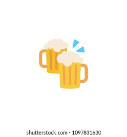 Clinking beer mugs vector flat icon