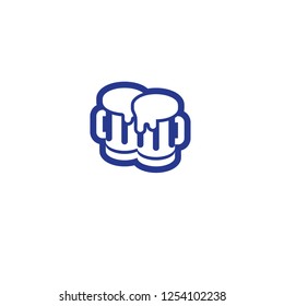 Clinking Beer Mugs Vector Isolated Icon