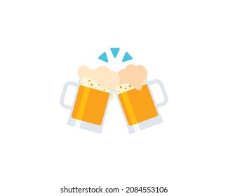 Clinking Beer Mugs vector isolated icon. Clinking Beer Mugs emoji illustration. Clinking Beer Mugs vector isolated emoticon