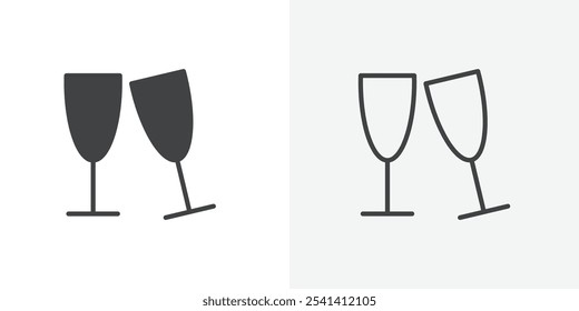 Icono de vidrio de cizallamiento plano y diseño de conjunto simple