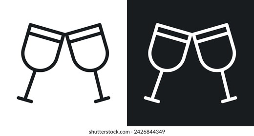 Icono de gafas parpadeantes diseñado en un estilo de línea sobre fondo blanco.