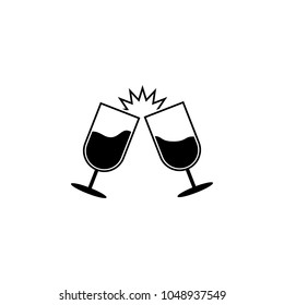 clinking glasses icon. Element of wedding and divorce elements illustration. Premium quality graphic design icon. Signs and symbols collection icon for websites, web design on white background