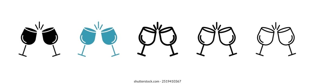 Clinking glasses icon vector icon set. EPS 10