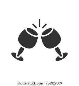 Clinking Glasses. monochrome icon
