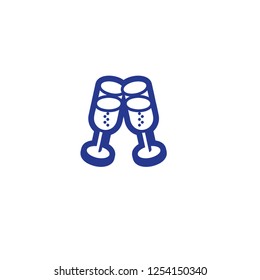 Clinking Glasses Vector Isolated Icon