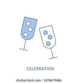 Clinking Wine Glasses, Stemware line icon, outline vector sign