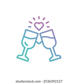 clinking-glasses icon vector illustration style