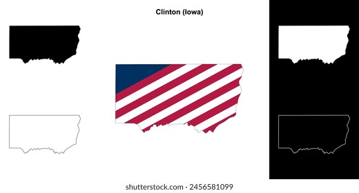 Clinton County (Iowa) outline map set