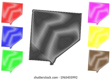 Clinton County, Ohio State (U.S. county, United States of America) map vector illustration, scribble sketch Clinton map
