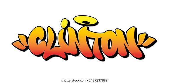 Clinton name in graffiti style. Vector illustration.