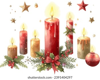 Clip art of adult gorgeous Christmas candle