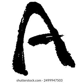 Clip art of A of alphabet with brush touch