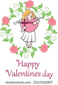 Clip art of angel of valentine's day