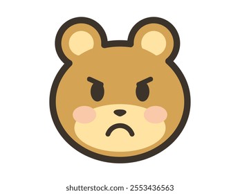 Clip art of angry cute bear face
