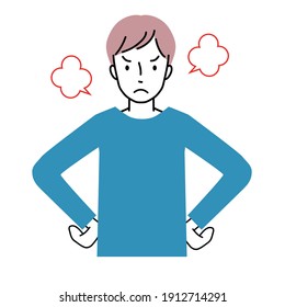 Clip art of angry man,gesture