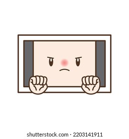 Clip art of angry tablet