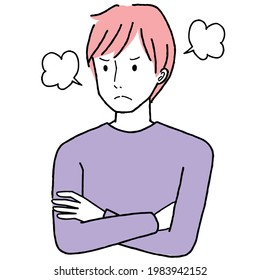 Clip art of angry young man