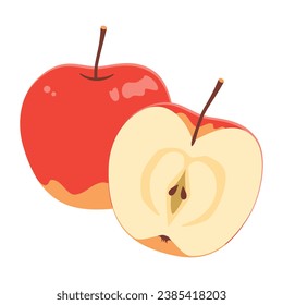 Clip art of apple Color without line