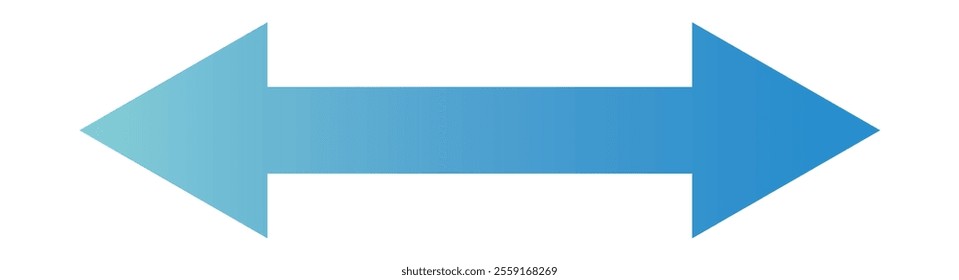 Clip art of arrow showing opposite direction in business blue gradient.