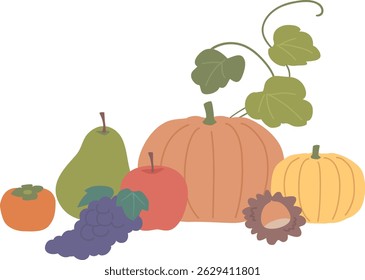 Clip art of autumn seasonal food
