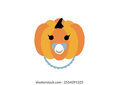 clip art of baby jack-o-lantern with pacifier