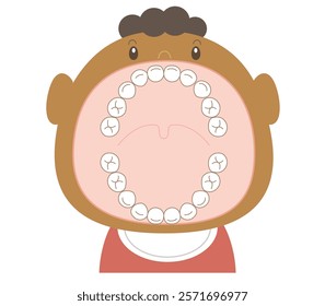 Clip art of baby teeth with big mouth