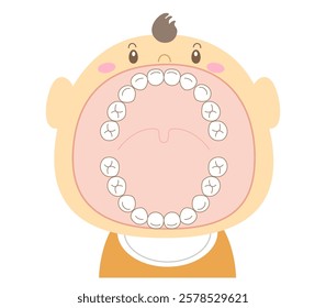 Clip art of baby teeth with big mouth