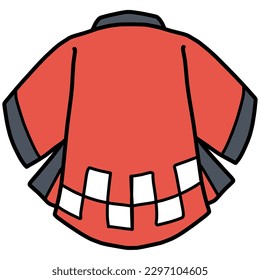 Clip art of back side of red happi coat