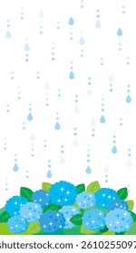 Clip art background of hydrangea.　Vertical background.
