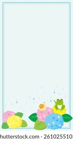 Clip art background of hydrangea.　Vertical background.