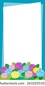 Clip art background of hydrangea.　Vertical background.