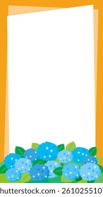 Clip art background of hydrangea.　Vertical background.