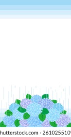 Clip art background of hydrangea.　Vertical background.