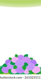 Clip art background of hydrangea.　Vertical background.