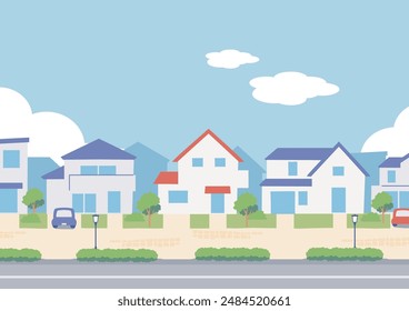 Clip art background of daytime residential area