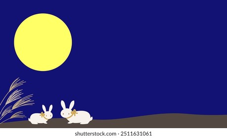 Clip art background of rabbit watching the moon